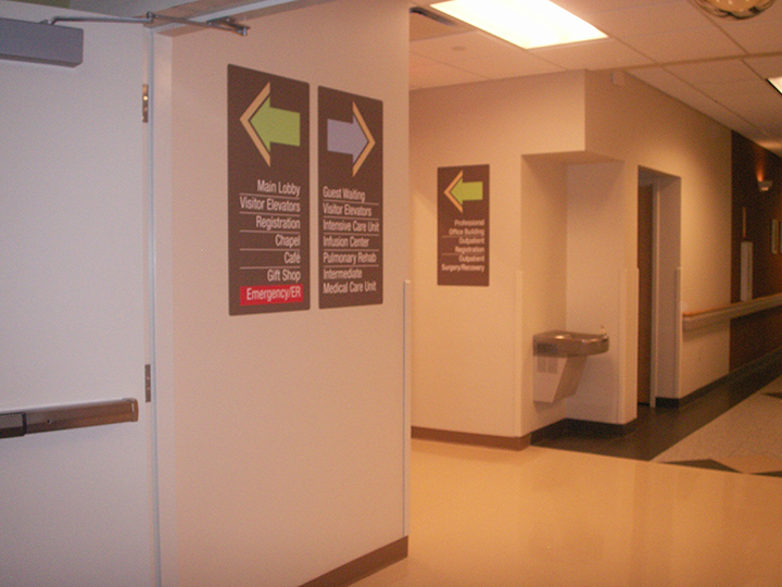 hospital interior signage