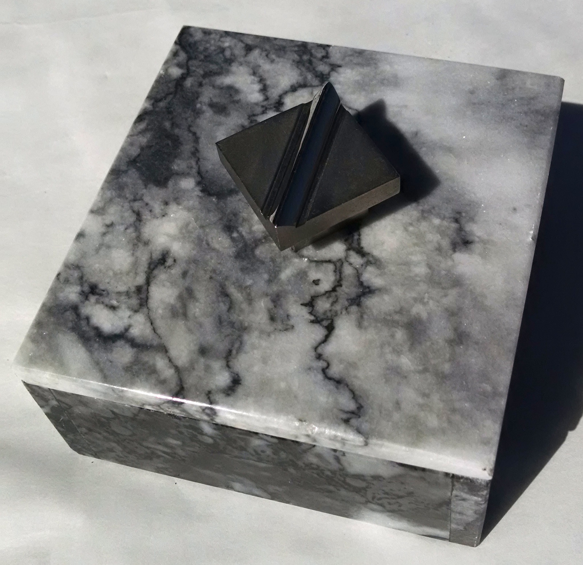 Marble box with machined knob.