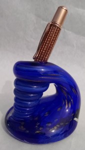 16.Blown Glass Pen Holder & Hand Made Pen