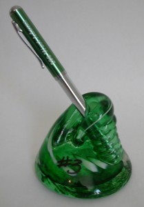 blown glass pen holder
