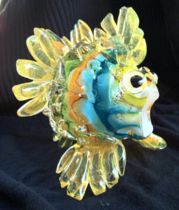 blown glass puffer fish
