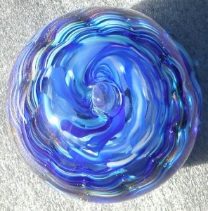 9. Blue Paperweight Blown Glass