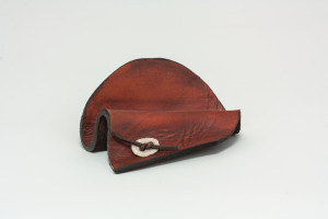 Biz Card Holder Brown Button
