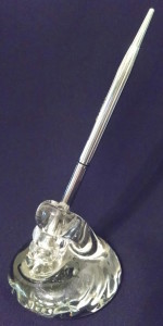 Blown Glass Penholder, Corp Gift