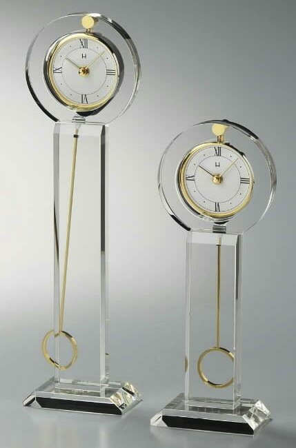 Crystal round pendulum clocks.