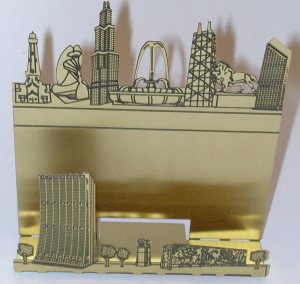 Etched Biz Card Holder, Brass, Client's Bldg