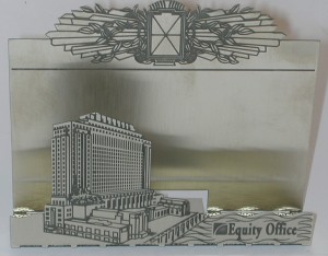 Etched Biz Card Holder, Nickel