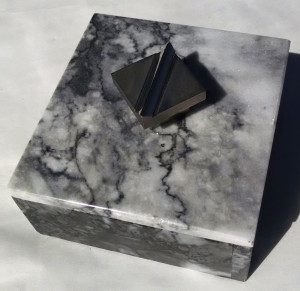 Marble Box w Machined Knob, Corp Gifts, Logo Mark on Knob