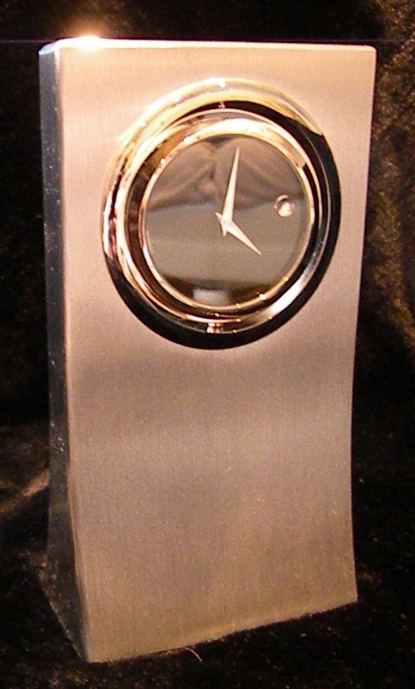 Stainless clock.
