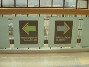 This is some of the typical hospital signage, held in a glass banner, that we do for our clients.