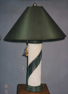 Suede lamp beige-green