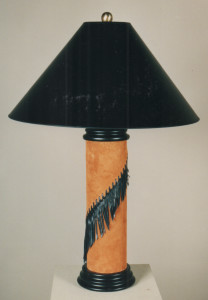 Suede rnd lamp rust w black